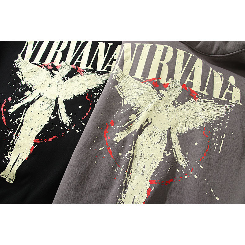 Nirvana Hoodie Punk & Rock Hip Hop Hooded Sweater Angel Loose Retro