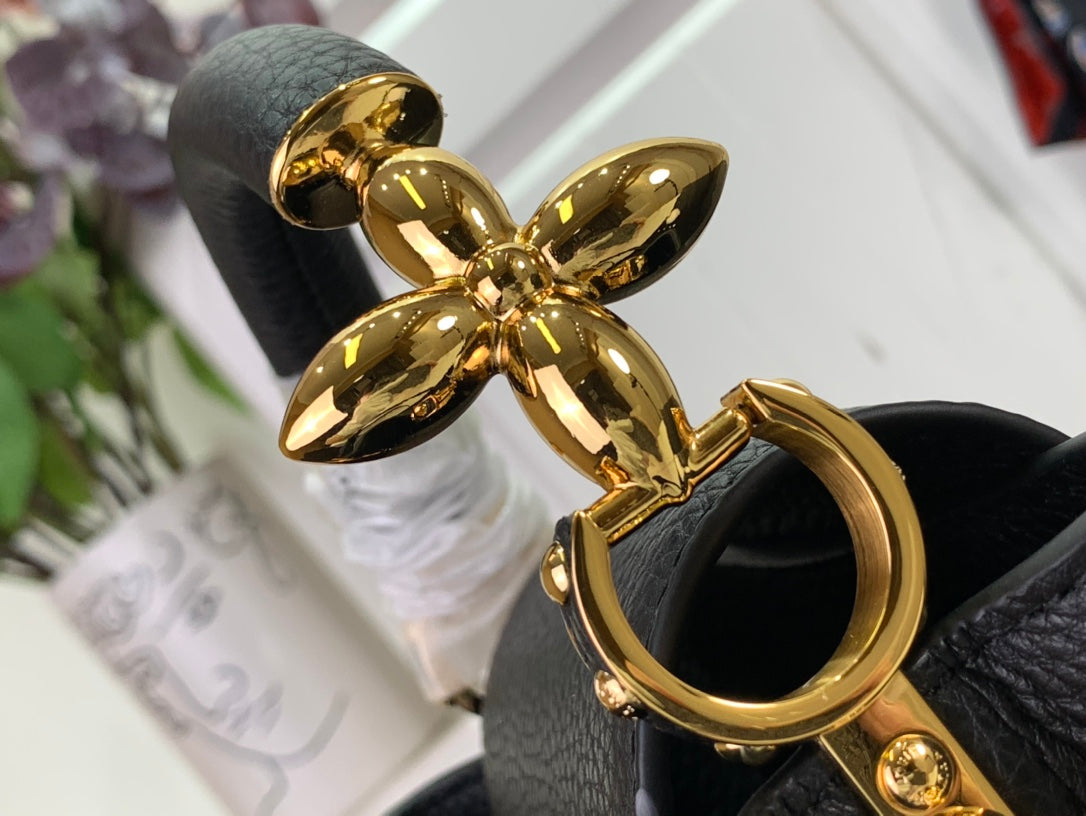 ＬＳ ＶＴＴＯＮ CAPUCINES BB MINI BLACK/UMBER/CREME