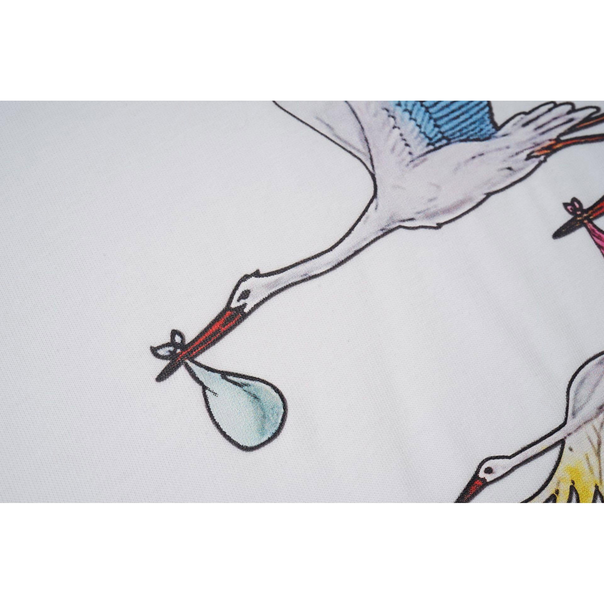 Casablanca T Shirts Colored Crane Print Crew Neck Tee