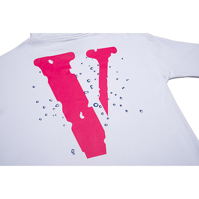 Vlone Hoodie Autumn And Winter Pink Large V Hooded Sweater