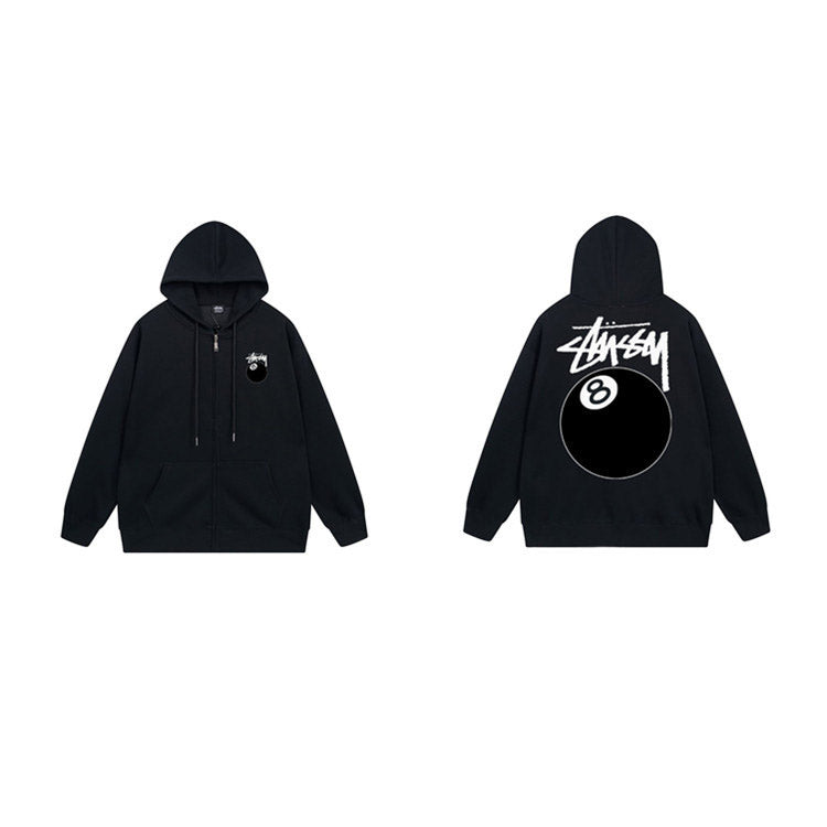 Stussy Hoodie Zip-Up Cardigan Fleece Hooded Sweater