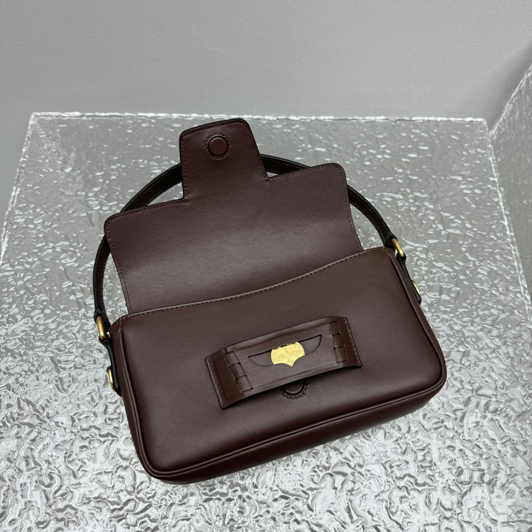 ＭＩ ＭＵ PENNY NAPPA LEATHER SHOULDER BAG BRIARWOOD