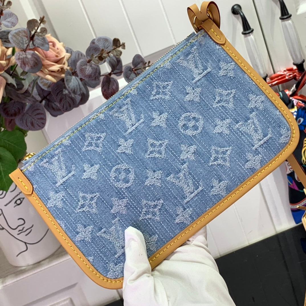 ＬＳ ＶＴＴＯＮ CARRYALL PM  MONOGRAM DENIM