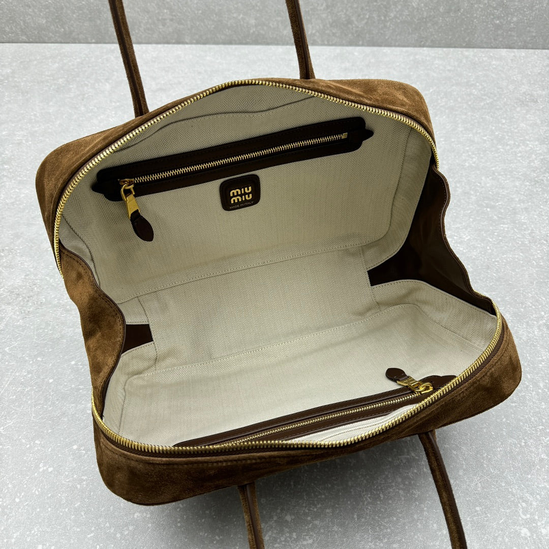 ＭＩ ＭＵ SUEDE BEAU BAG COCOA BROWN