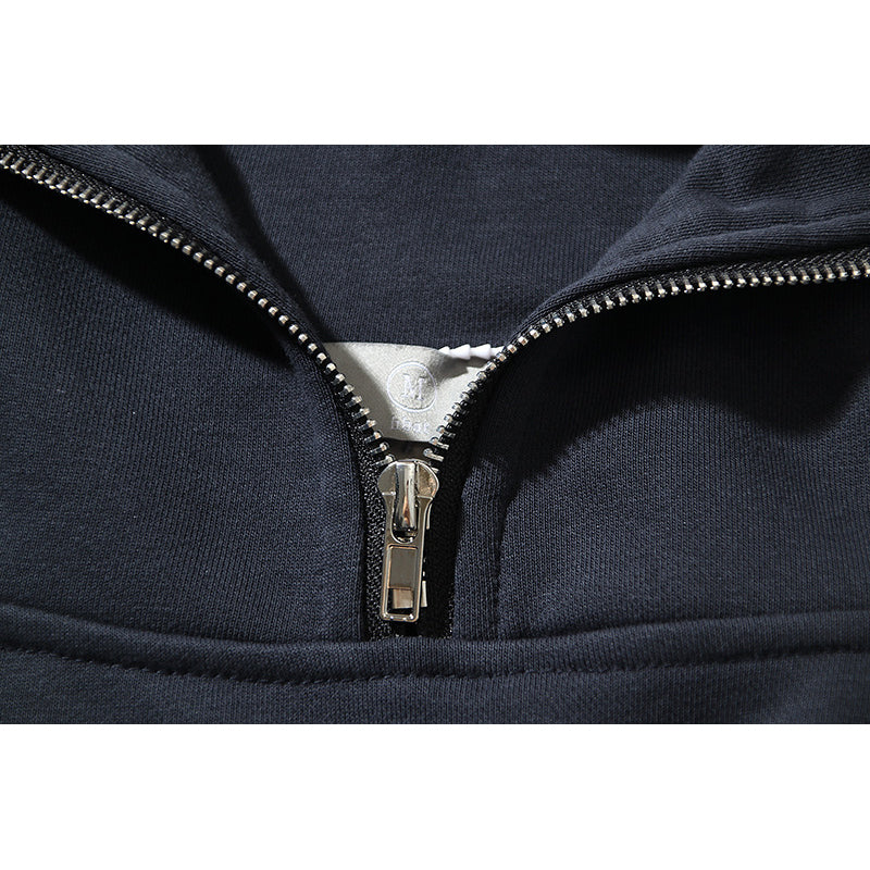 Kanye West Sunday Service Hoodie Letter Embroidered Half Loose Zip Hooded Sweater