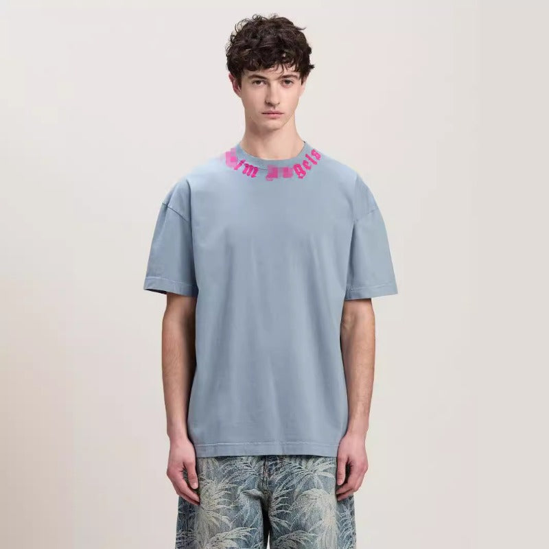 Palm Angels T Shirts Scarf Print Short Sleeve T-Shirt