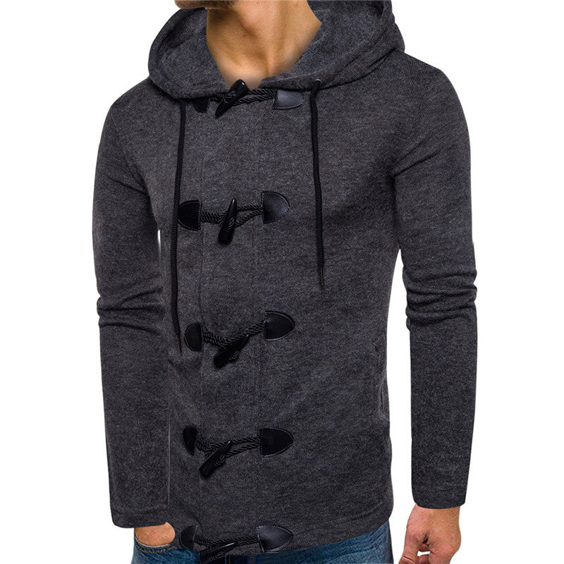 Baja Hoodie Horn Button Thickened Sweater Sweater