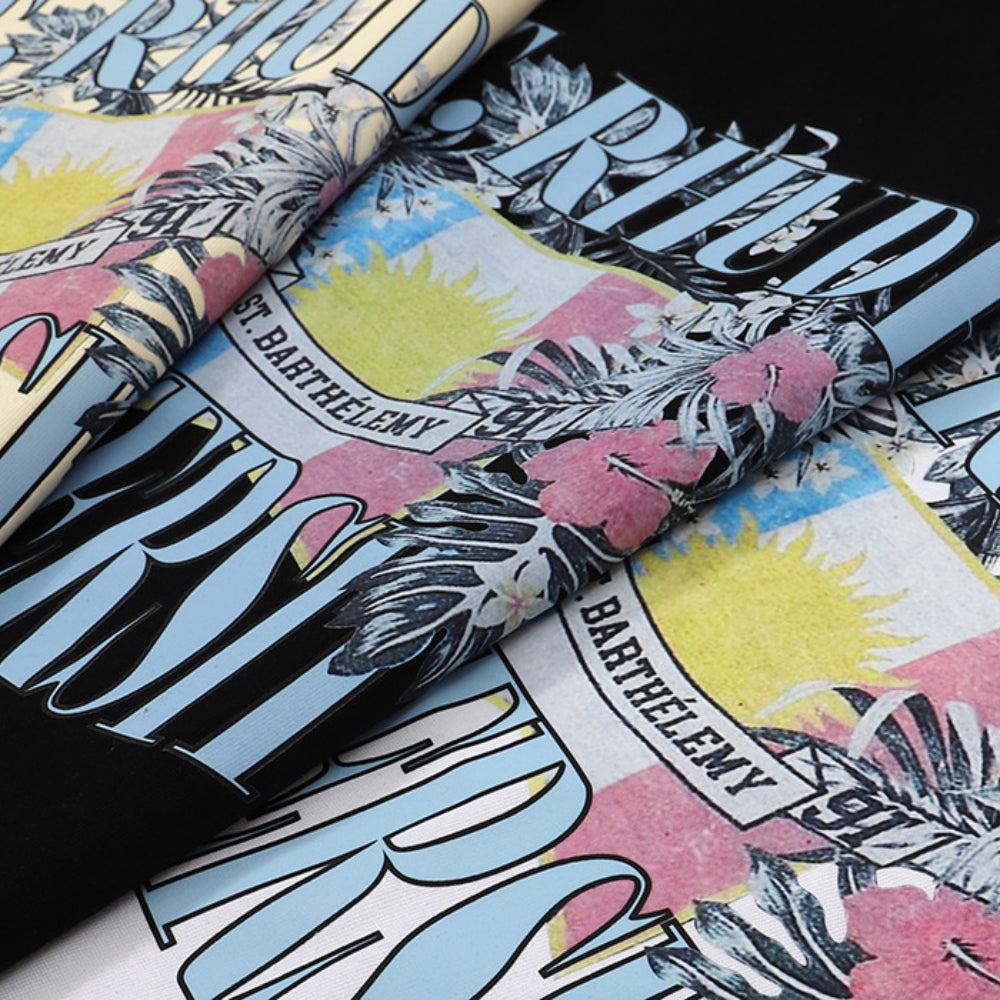 Rhude T Shirt Flag Floral Print Short Sleeve T-Shirt