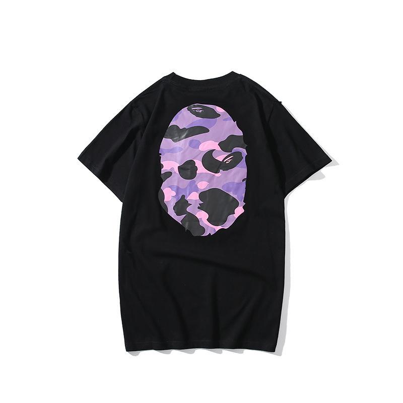 Bathing Ape T Shirt Summer Purple Camouflage Print Casual Short Sleeve T-shirt