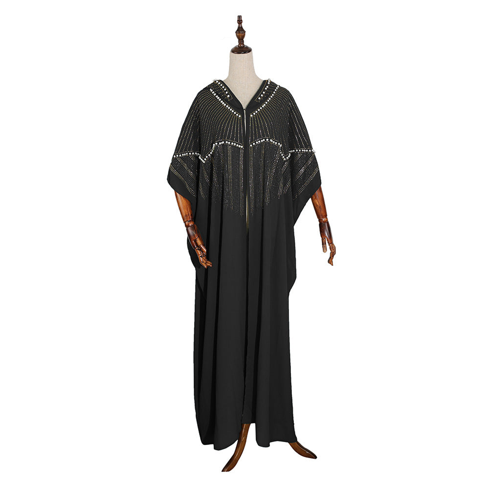 Chiffon Hoodie Loose Dress with African Dashiki Ankara Styles Dress