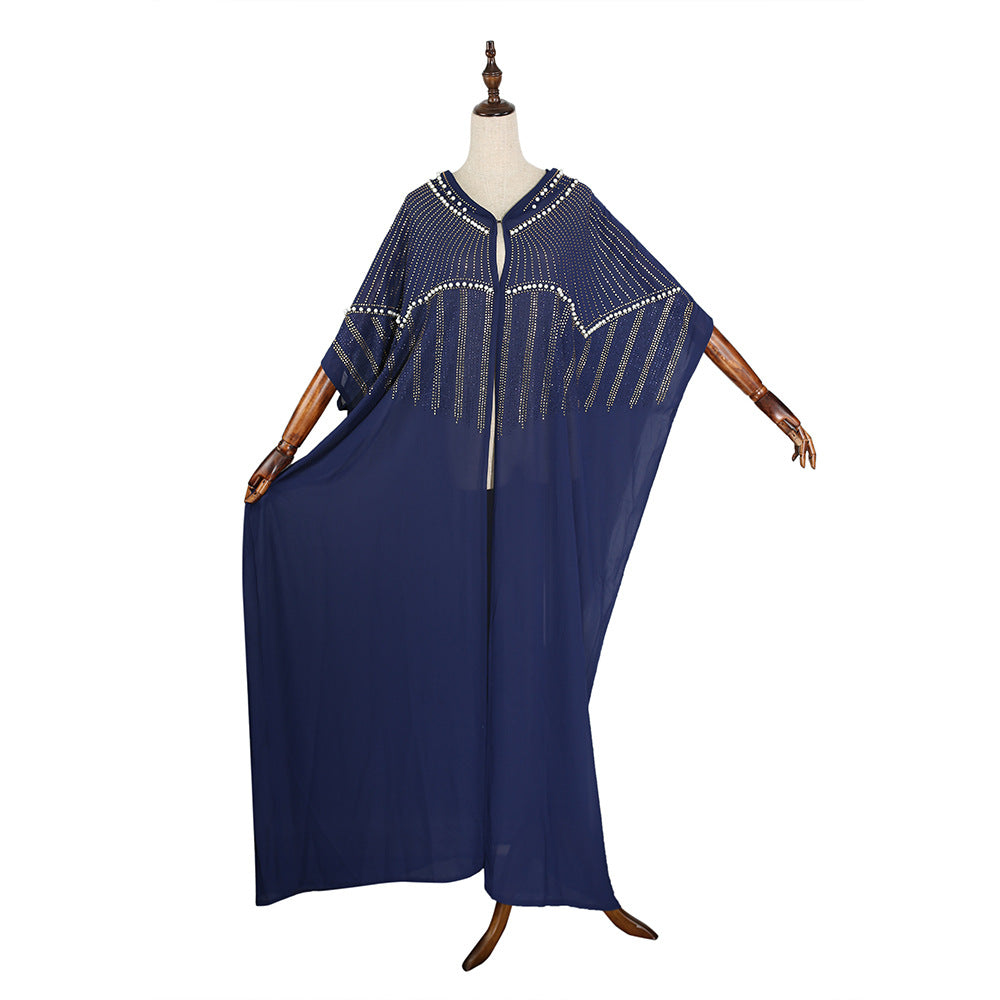 Chiffon Hoodie Loose Dress with African Dashiki Ankara Styles Dress