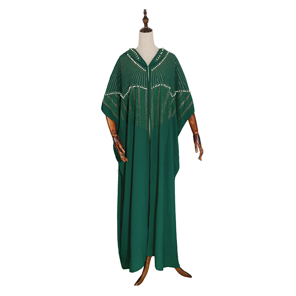 Chiffon Hoodie Loose Dress with African Dashiki Ankara Styles Dress