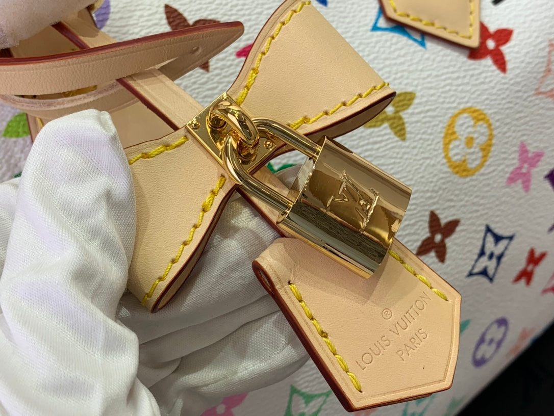 ＬＳ ＶＴＴＯＮ X TAKASHI MURAKAMI SPEEDY BANDOLIERE 25 WHITE MULTICOLORED