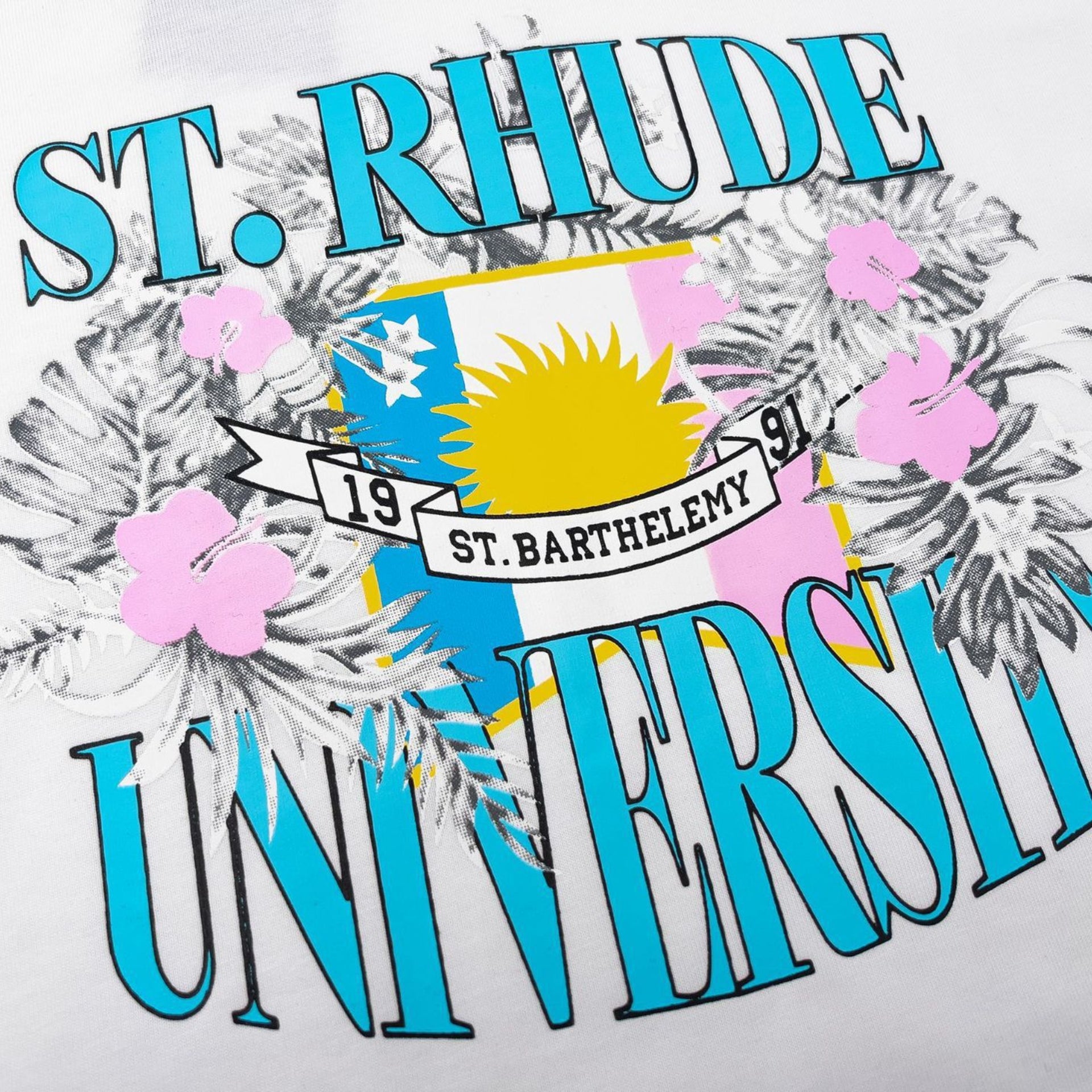 Rhude T Shirt Micro Label Flower Letter Print Pattern Short Sleeve T-Shirt