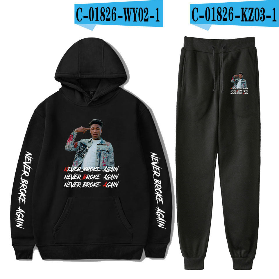 Never Broke Again Hoodie Hoodie Sweater Ankle Banded Pants Casual Suit