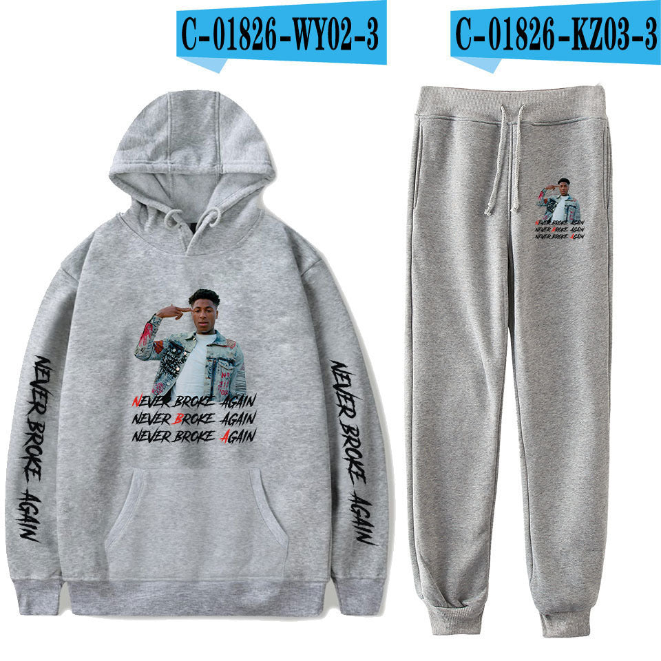 Never Broke Again Hoodie Hoodie Sweater Ankle Banded Pants Casual Suit