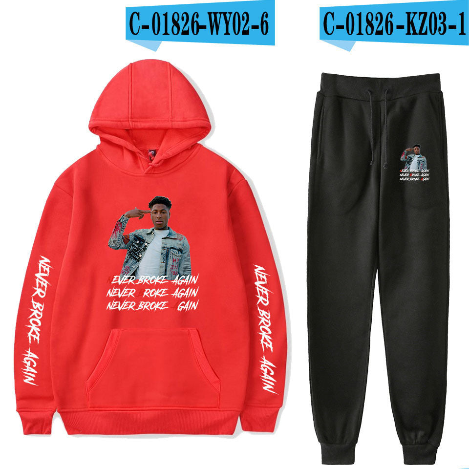 Never Broke Again Hoodie Hoodie Sweater Ankle Banded Pants Casual Suit