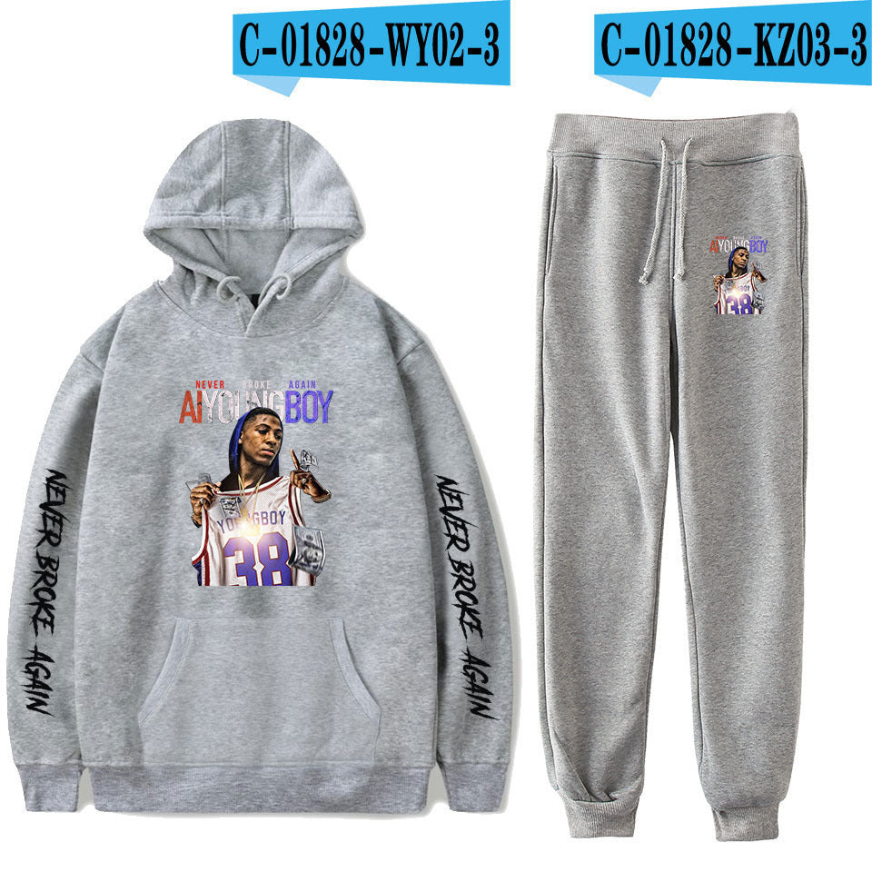 Never Broke Again Hoodie Hoodie Sweater Ankle Banded Pants Casual Suit