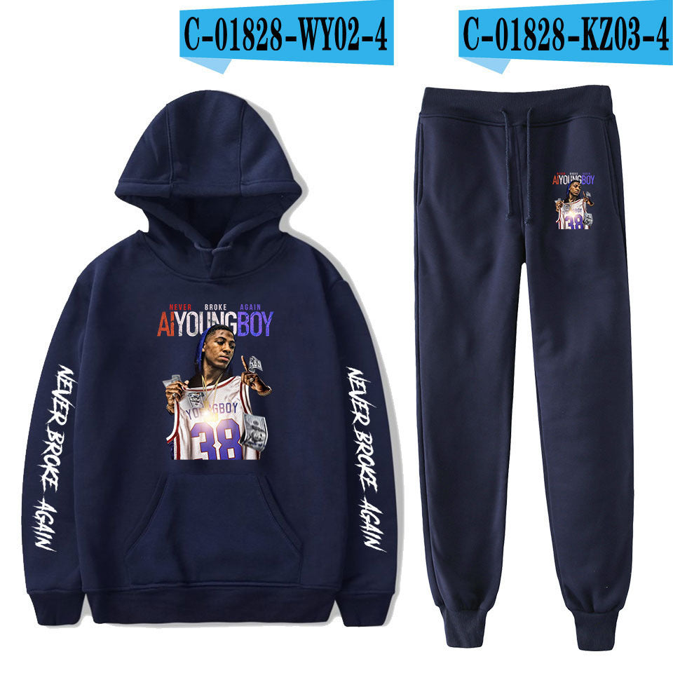 Never Broke Again Hoodie Hoodie Sweater Ankle Banded Pants Casual Suit