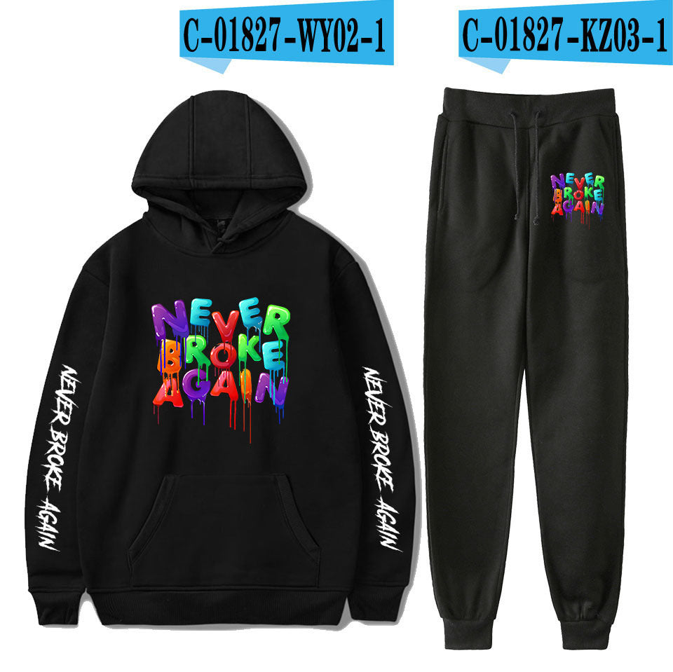 Never Broke Again Hoodie Hoodie Sweater Ankle Banded Pants Casual Suit