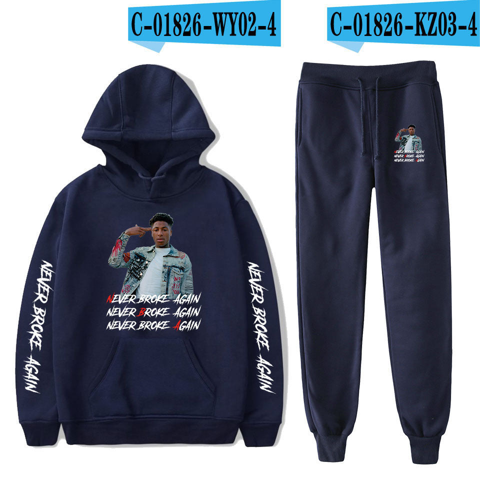Never Broke Again Hoodie Hoodie Sweater Ankle Banded Pants Casual Suit