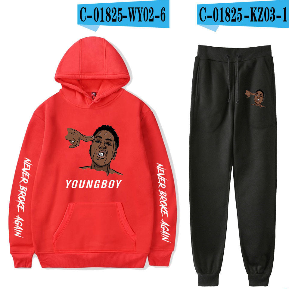 Never Broke Again Hoodie Hoodie Sweater Ankle Banded Pants Casual Suit