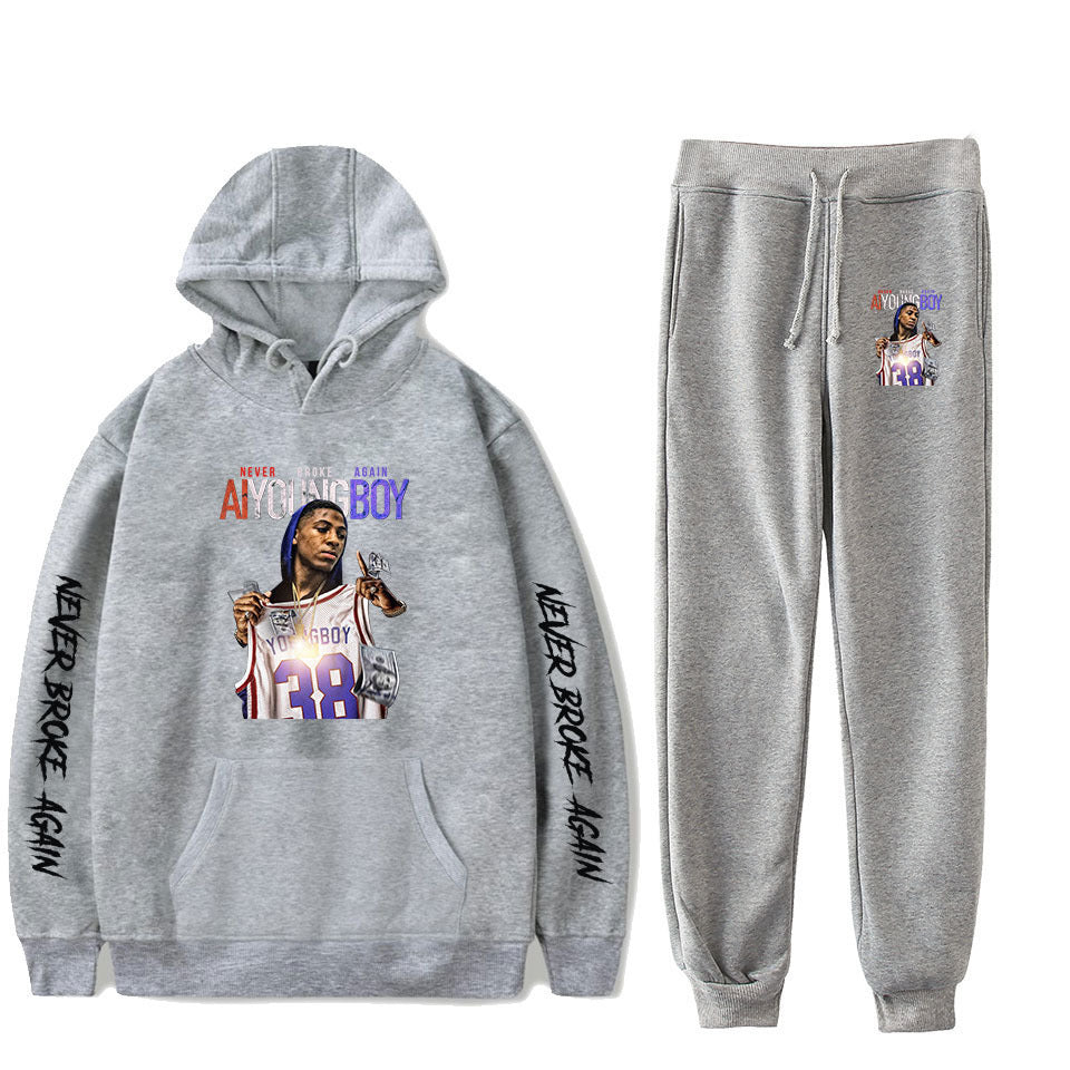 Never Broke Again Hoodie Hoodie Sweater Ankle Banded Pants Casual Suit