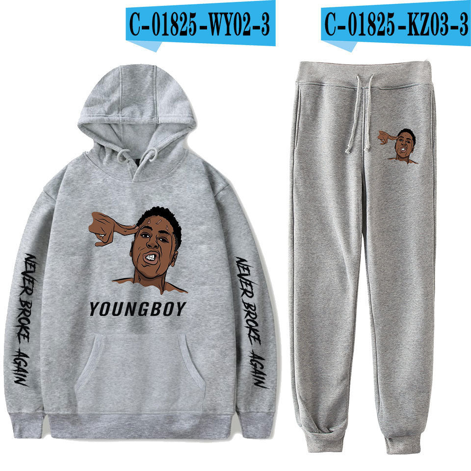 Never Broke Again Hoodie Hoodie Sweater Ankle Banded Pants Casual Suit
