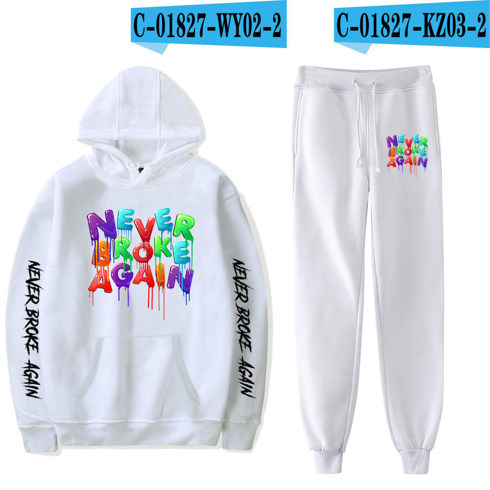 Never Broke Again Hoodie Hoodie Sweater Ankle Banded Pants Casual Suit