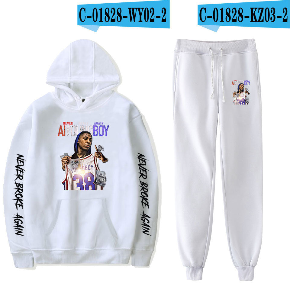 Never Broke Again Hoodie Hoodie Sweater Ankle Banded Pants Casual Suit
