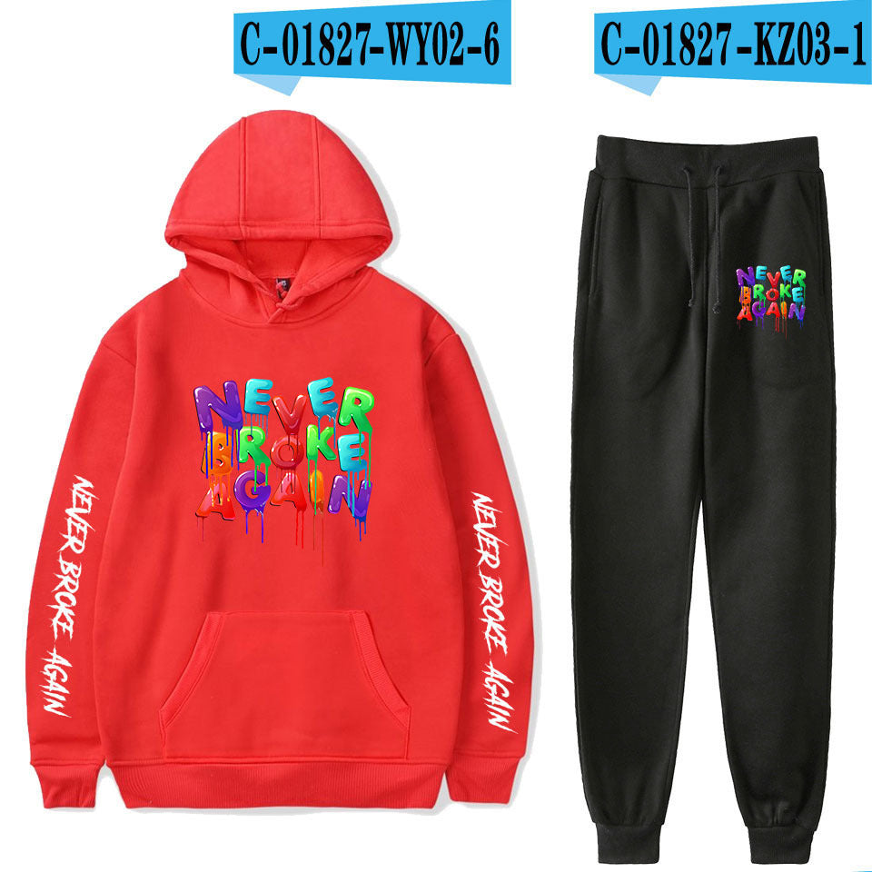 Never Broke Again Hoodie Hoodie Sweater Ankle Banded Pants Casual Suit