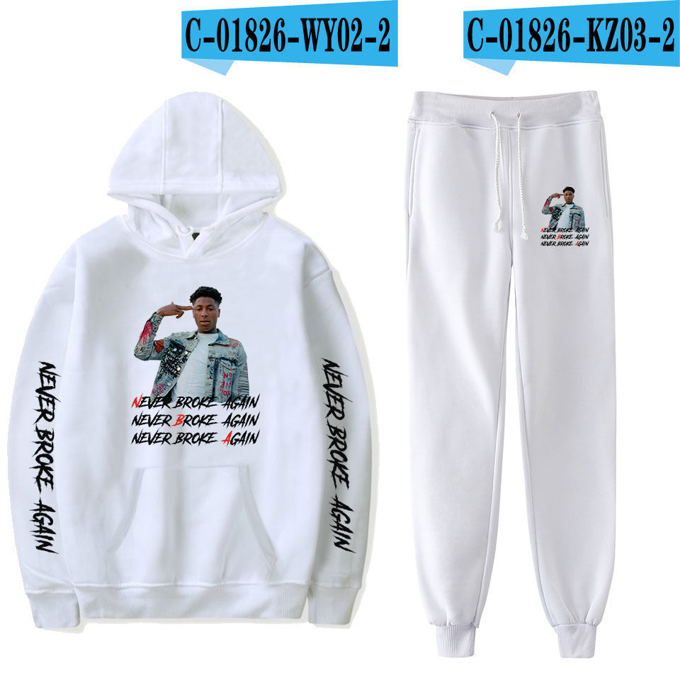 Never Broke Again Hoodie Hoodie Sweater Ankle Banded Pants Casual Suit