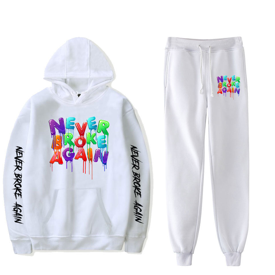 Never Broke Again Hoodie Hoodie Sweater Ankle Banded Pants Casual Suit