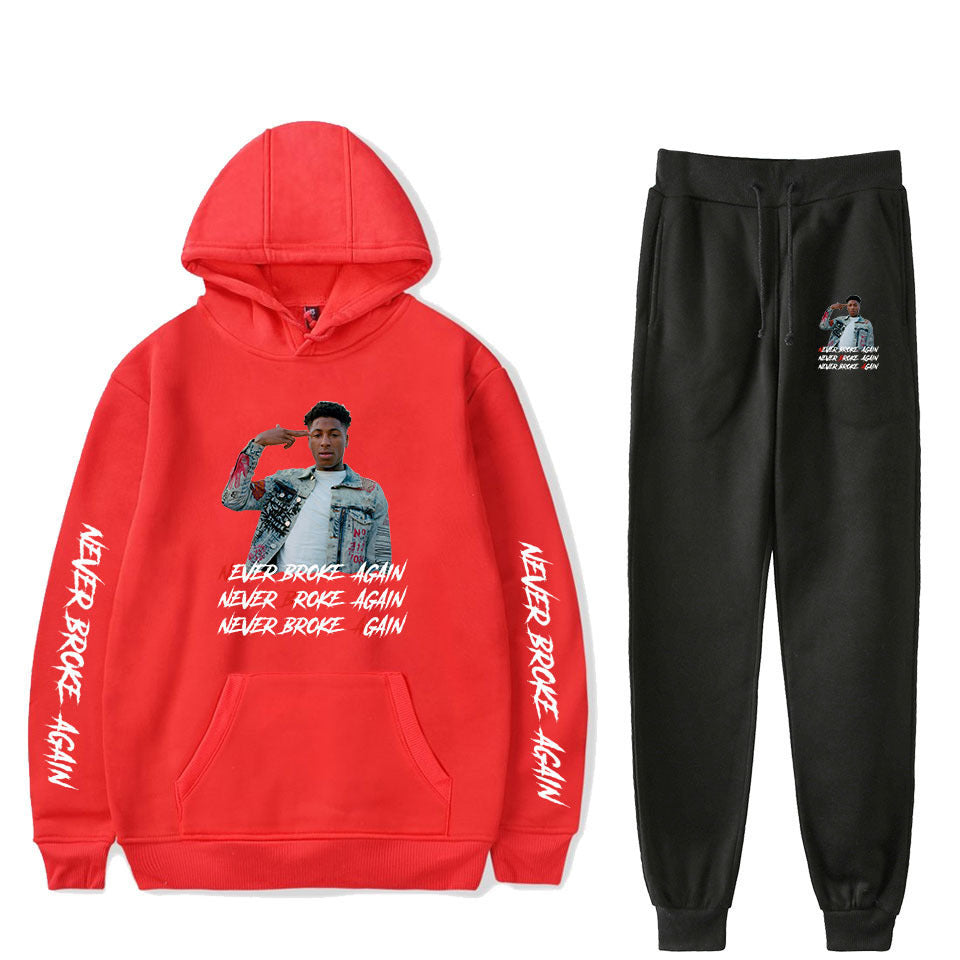 Never Broke Again Hoodie Hoodie Sweater Ankle Banded Pants Casual Suit
