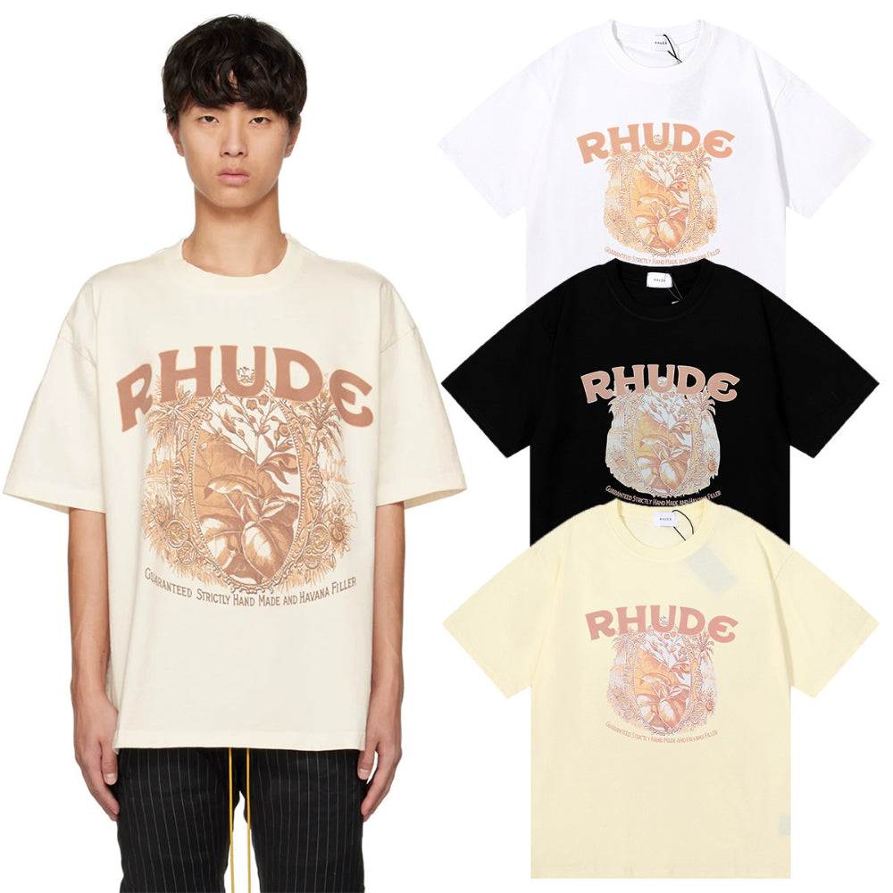 Rhude T Shirt Wheat Ear Fruit Print Short Sleeve T-Shirt