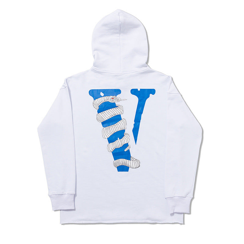 Vlone Snake Hoodie Fall Winter Coat Men'S And Women'S Loose Hooded Sweater