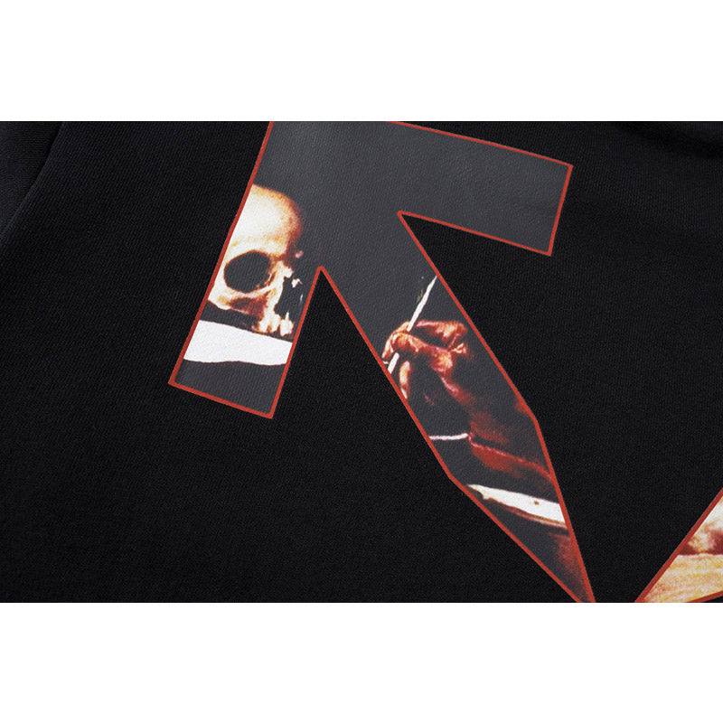 off White Hoodie Casual Loose-Fitting Hoodie Sweater Ow Couples Coat