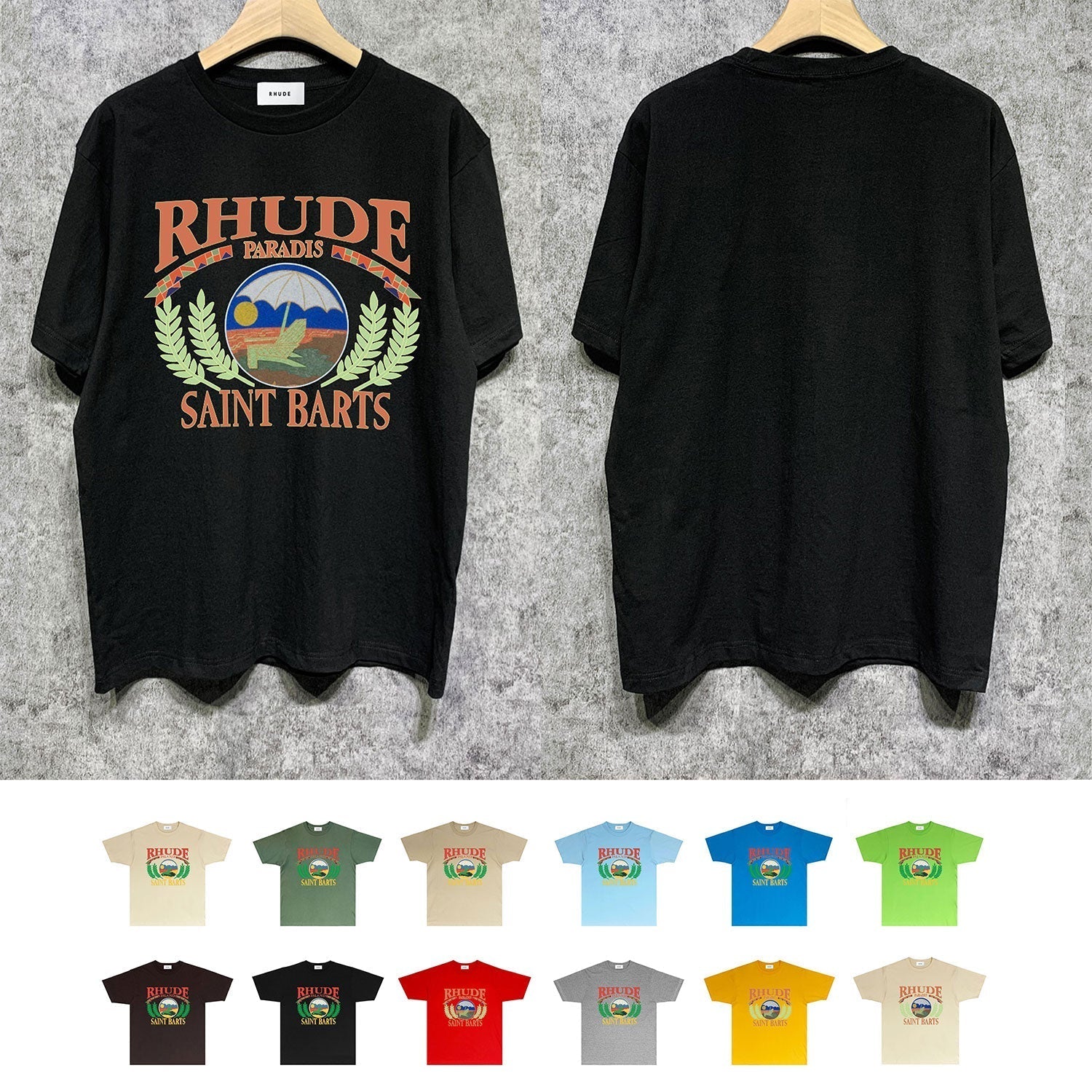 Rhude T Shirts Printed Trendy Pure Cotton