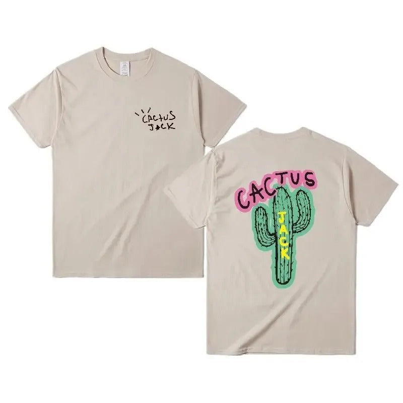 Rapper Cactus Jack Graphic Cotton T Shirt Men Women Hip Hop