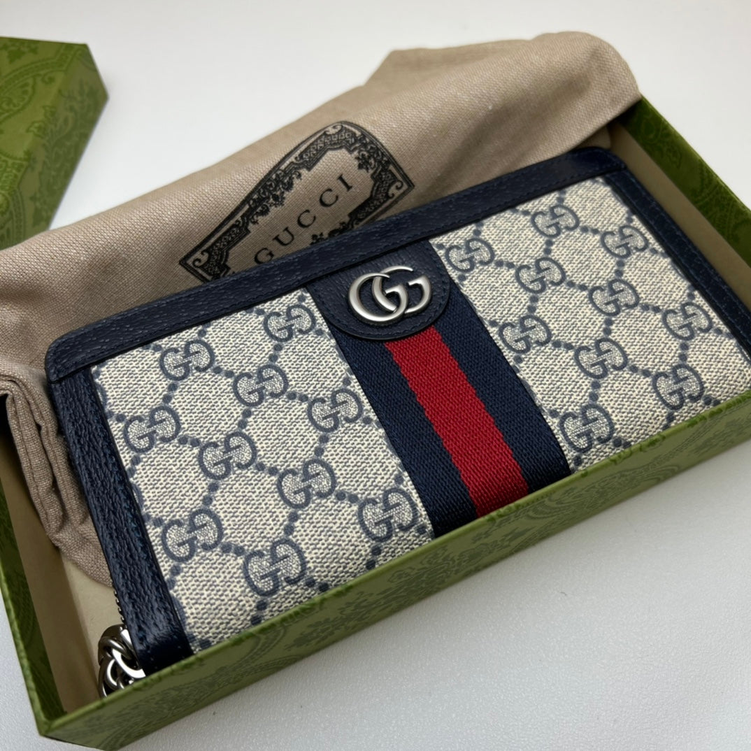 ＧＣＣＩJUMBO GG ZIP AROUND WALLET BLACK