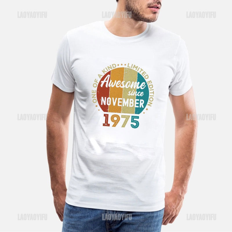 Vintage 1975 Limited Edition Men T Shirts Retro Classic
