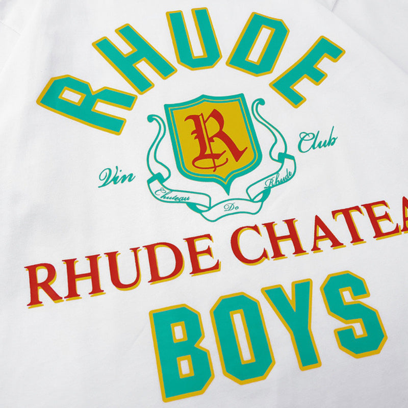 Rhude T Shirt Micro Label Letter Coconut Pattern Short Sleeve T-Shirt