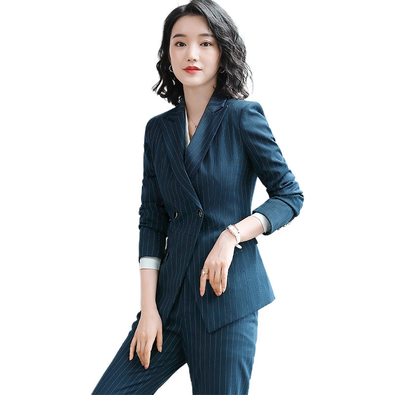 Interview Suit Women Autumn and Winter Long Sleeve Striped Suit Jacket for Women