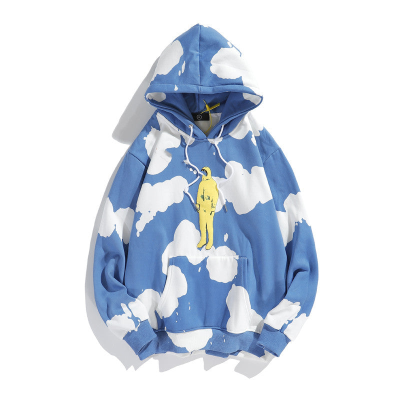 You Must Be Born Again Hoodie Smiling Face Heart Graffiti Puff Print