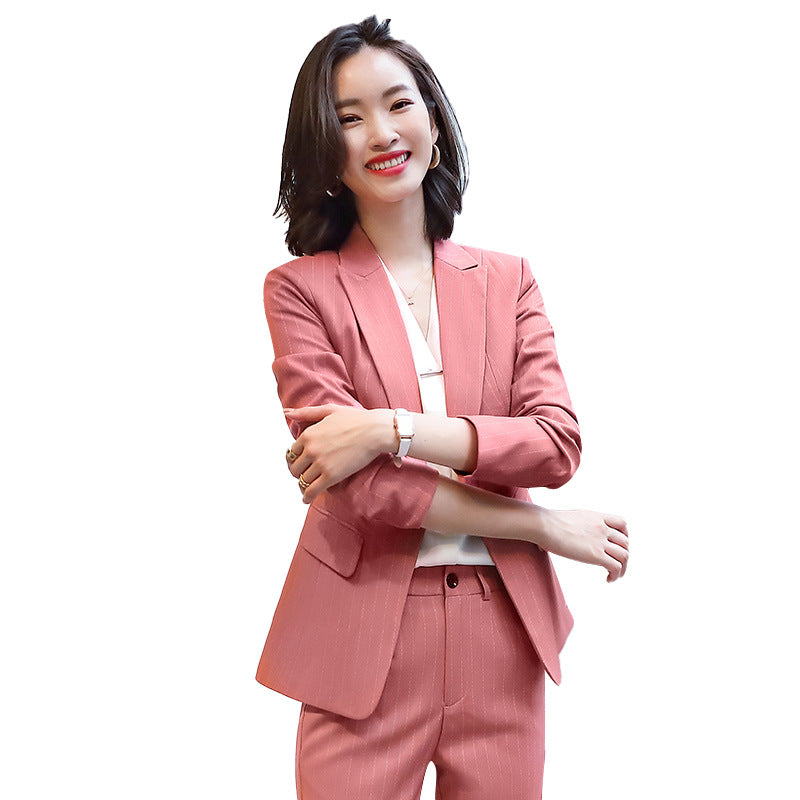 Interview Suit Women's Suit Jacket Women's Striped Casual Fashion