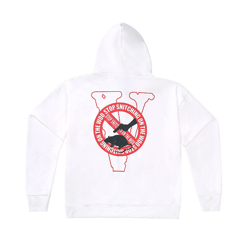 Pop Smoke Vlone Hawk Em Hoodie Loose