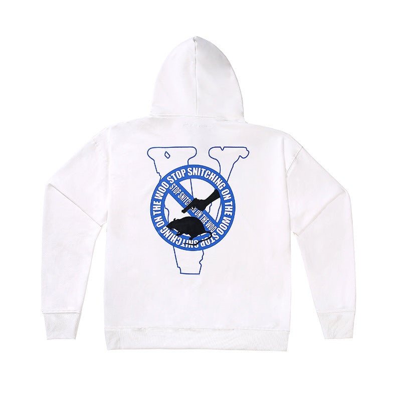Pop Smoke Vlone Hawk Em Hoodie Loose