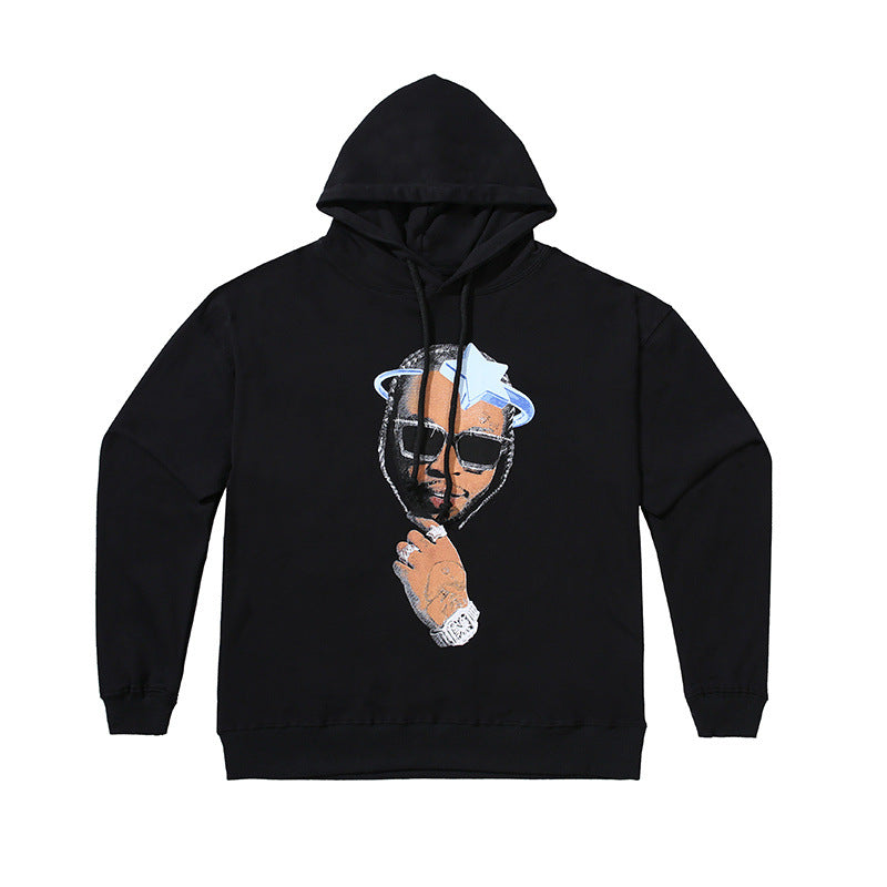 Pop Smoke Vlone Hawk Em Hoodie Loose