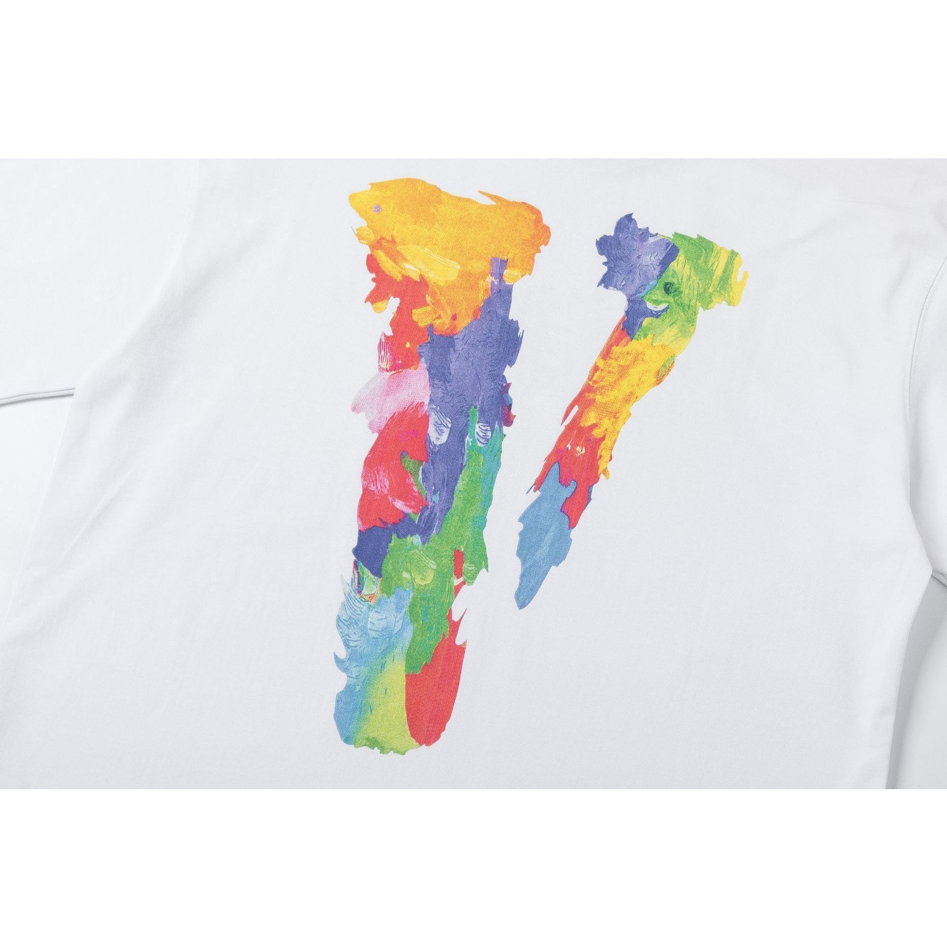 Vlone T Shirt Spring Summer Color Big V Letter Crew Neck