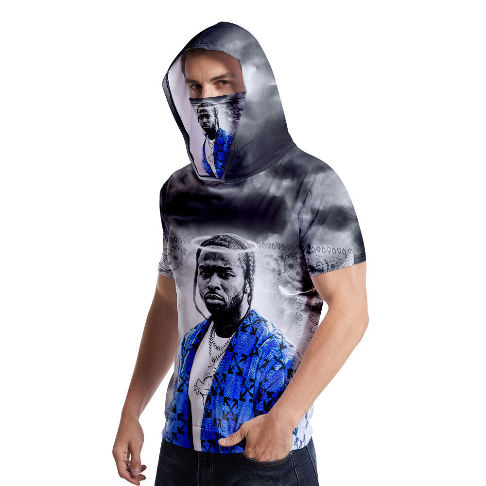 Pop Smoke Hoodies Digital Printed Hood Sun Protection